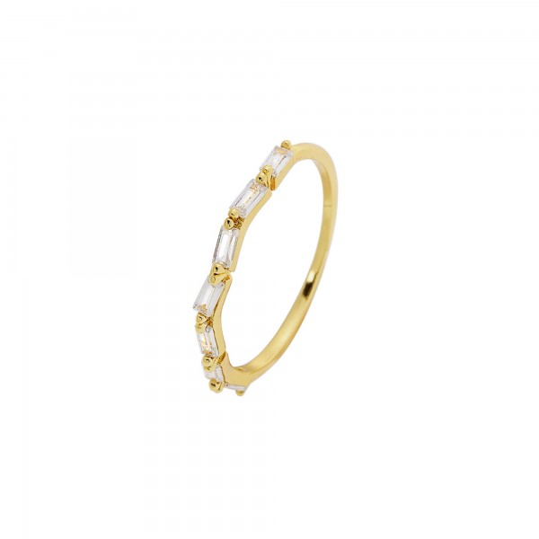 Ring silver tennis style 925 gold plated with zircons PS/8A-RG097-3