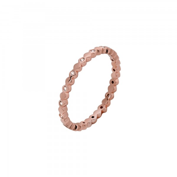 Δαχτυλίδι ροζ χρυσό ολόβερο ασήμι 925° με ζιργκόν PS/8A-RG100-2