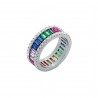 Ring Rainbow silver 925° with multicolor zircons PS/9B-RG066-5