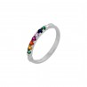Ring Rainbow silver 925° with multicolor zircons PS/8B-RG099-1O