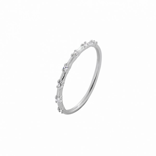 Ring silver tennis style 925 platinum plated with zircons PS/9A-RG0017-1
