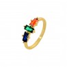 Ring Rainbow gold silver 925° with multicolor zircons PS/8B-RG100-3O