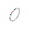Δαχτυλίδι Rainbow ολόβερο από ασήμι 925° με πολύχρωμα ζιργκόν PS/9B-RG063-1