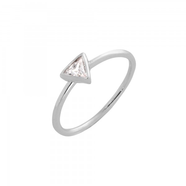 Single stone ring silver 925° with zircon PS/8A-RG127-1