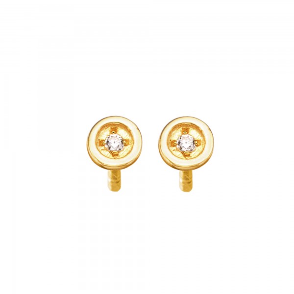 Handmade Stud Earrings 14K Yellow Gold KRI-S/E192